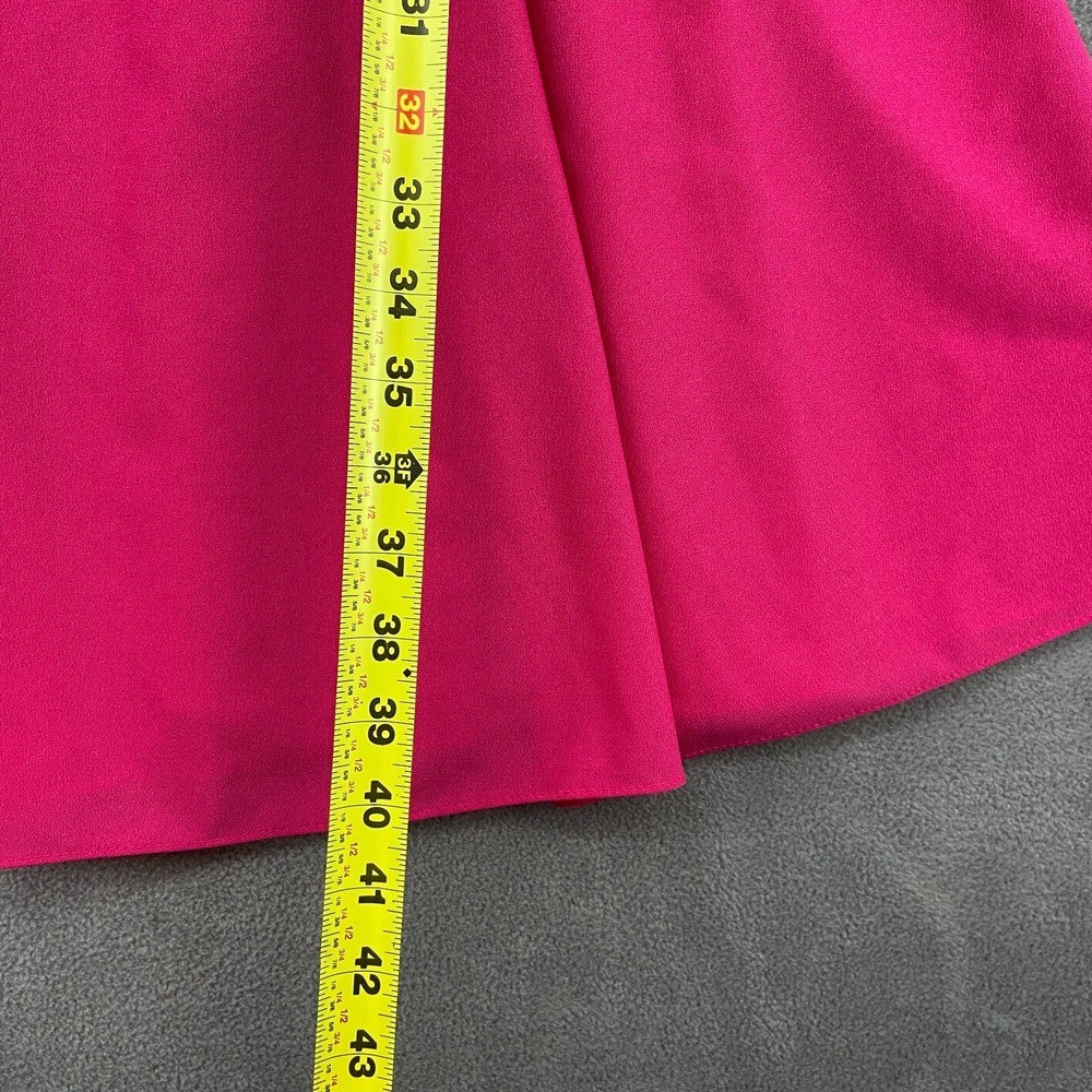 Sally‎ Petite Fit & Flare Dress Womens Pink Pleated Puff Sleeve Tie Waist Party - Picture 6 of 9